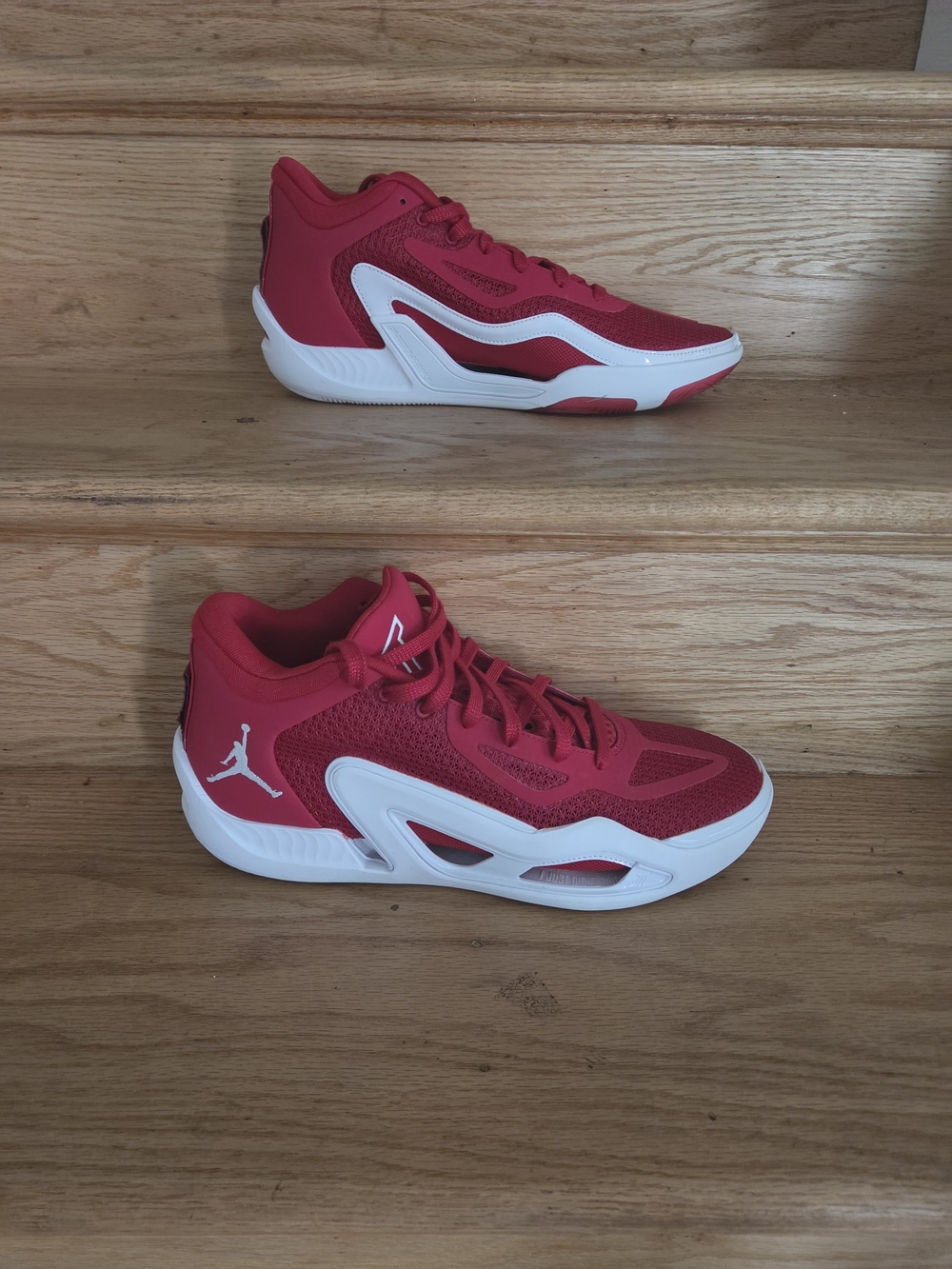 Jordan Tatum Men's Red and White Low-Top Athletic Sneakers WITH FREE SHIPPING